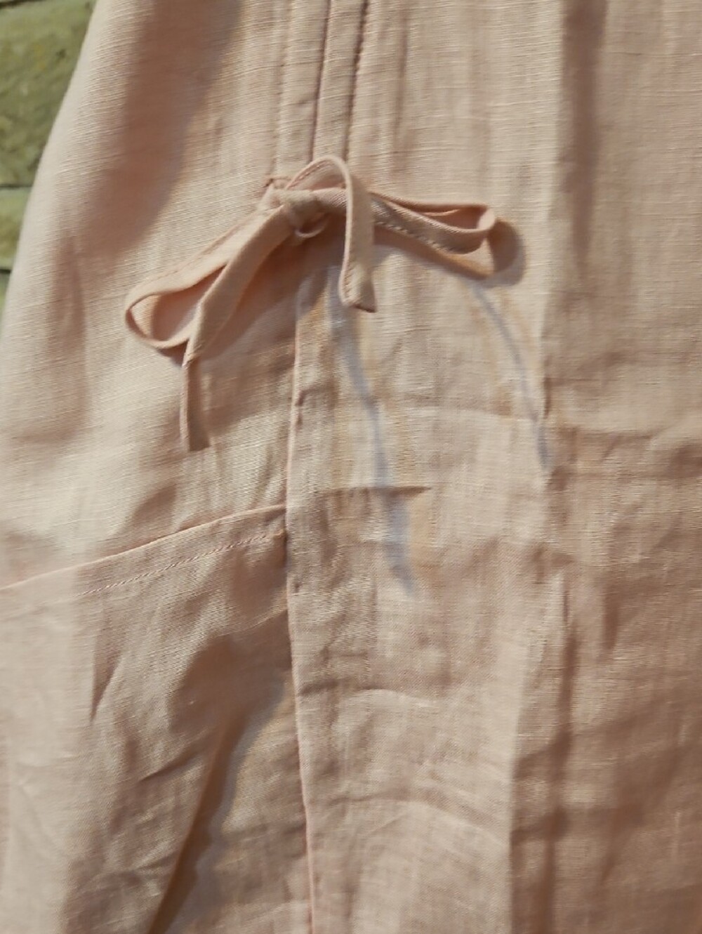 Relaxed Pink Scoop-Neck Linen Pocket Dress - Picture 4 of 7